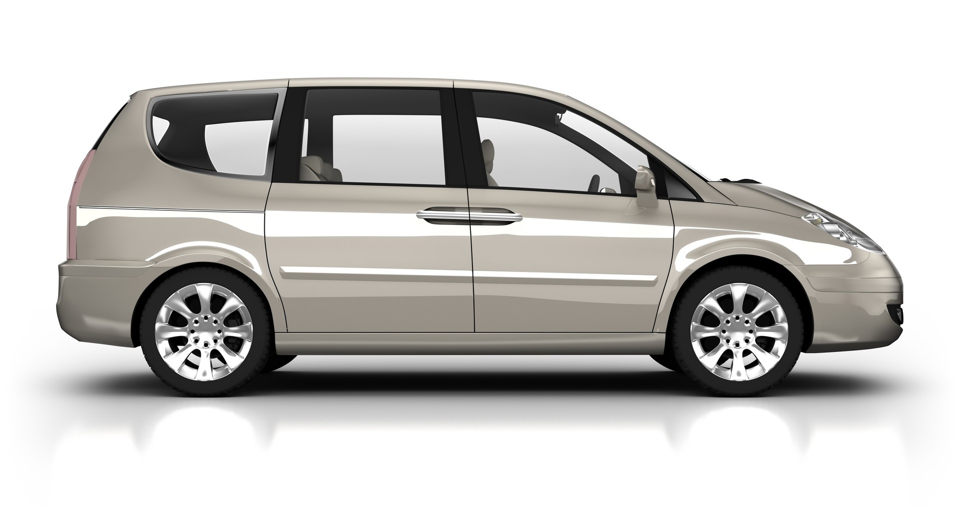 Combi car in studio - isolated with clipping path